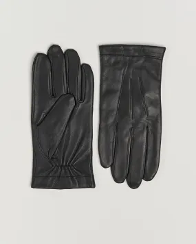 Lined Leather Gloves Black