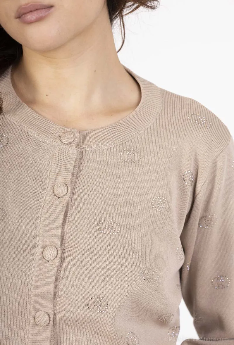 Strickjacke / Weste mit eleganten, raffinierten Strasssteinen